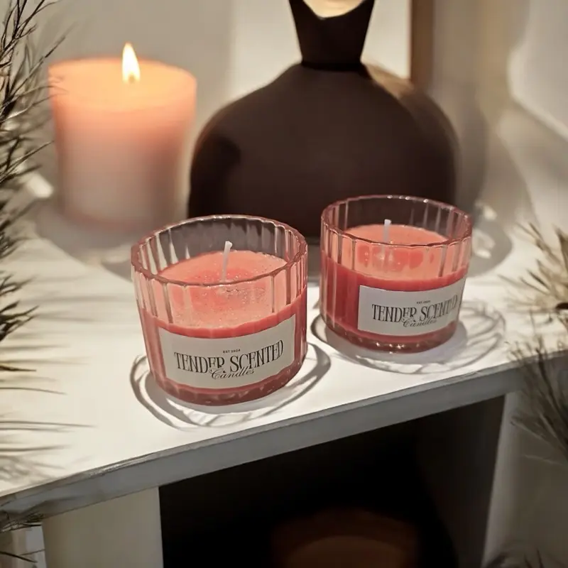 Round glass baccarat candle
