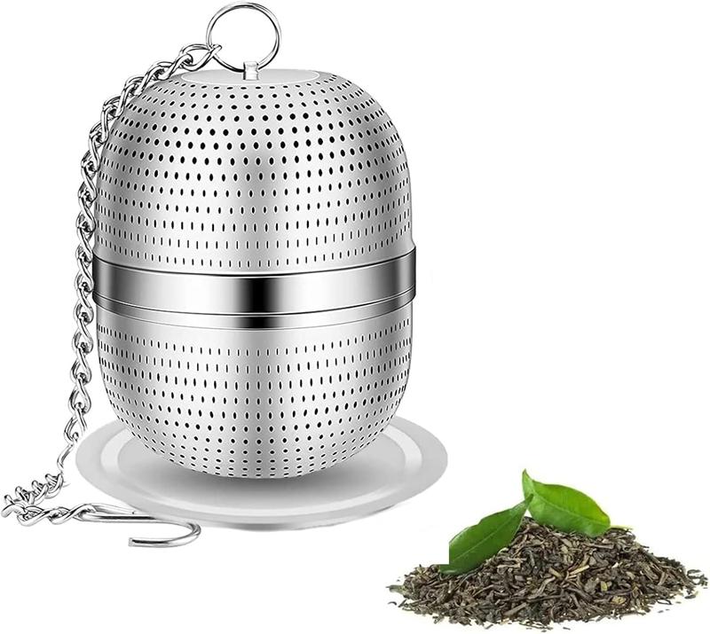 Product Introduction of Tea Infuser for Loose Tea, Stainless Steel Tea Infuser Mesh Tea and Herb Ball Strainer, Tea Ball Strainers Infuser with Drip Trays, for Loose Leaf Tea, Herbal Tea, Mugs Teapots Spice Filter Silver 2