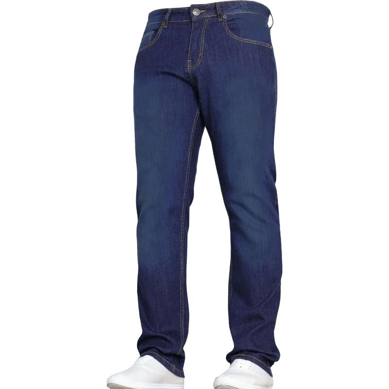 Mens Stretch Jeans Casual Work Slim Fit Straight Leg Denim Spandex Regular Big Tall All Waists 30 to 46 Menswear Pocket 7