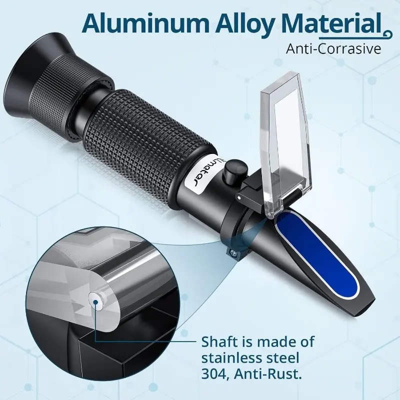 ALLmeter Dual Scale Refractometer for Wine Making (Brix 0-40%, Alcohol 0-25%) with Automatic Temperature Compensation (ATC) Sugar/Alcohol Refractometer for Home Wine Brewing 4