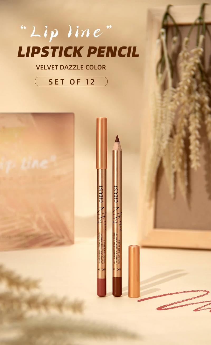Product Introduction of Summer Cosmetic Supplies, Long Lasting Lip Liner, 12pcs/set Matte Lip Liner for Daily Use, Smudge Proof Easy Coloring Lipliner Pen, Girls and Women Makeup Accessories, Daily Lip Makeup, Smooth Lip Cosmetic Silky Eyeliner 10