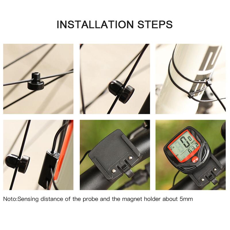 Stopwatch LCD Digital Waterproof Bike Computer Cycle Speedometer Wired Timer Odometer Cycling Biking 4