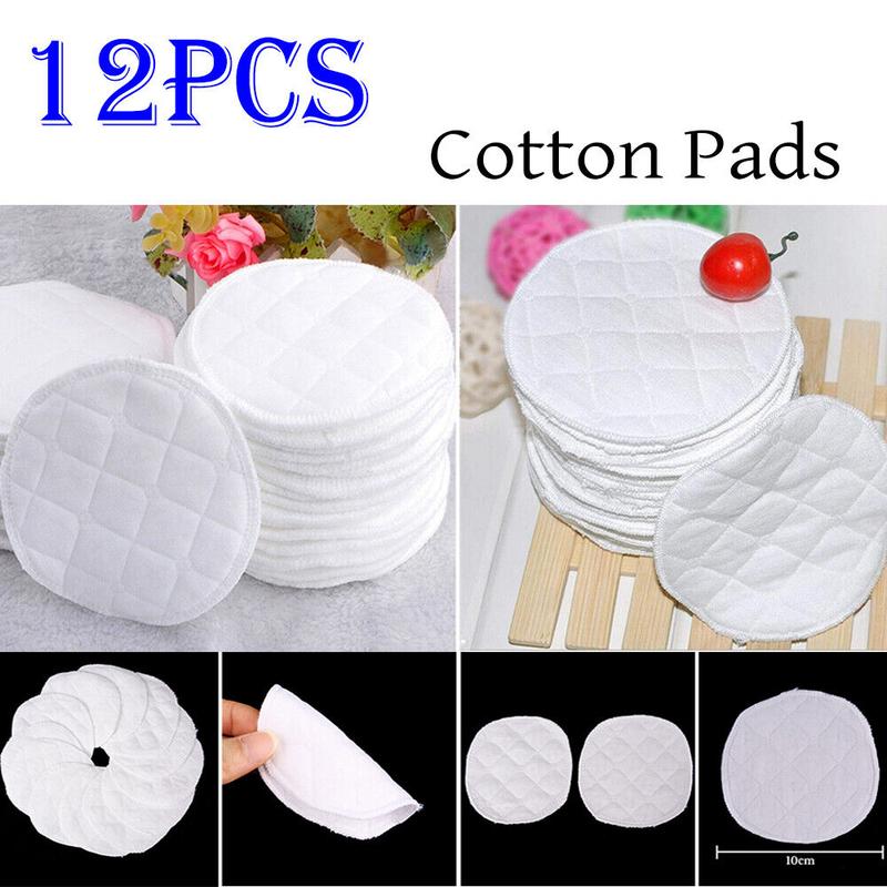 Reusable Breast Pads 12 Washable Cotton Nursing Pad For Breastfeeding (6 Pairs) 0