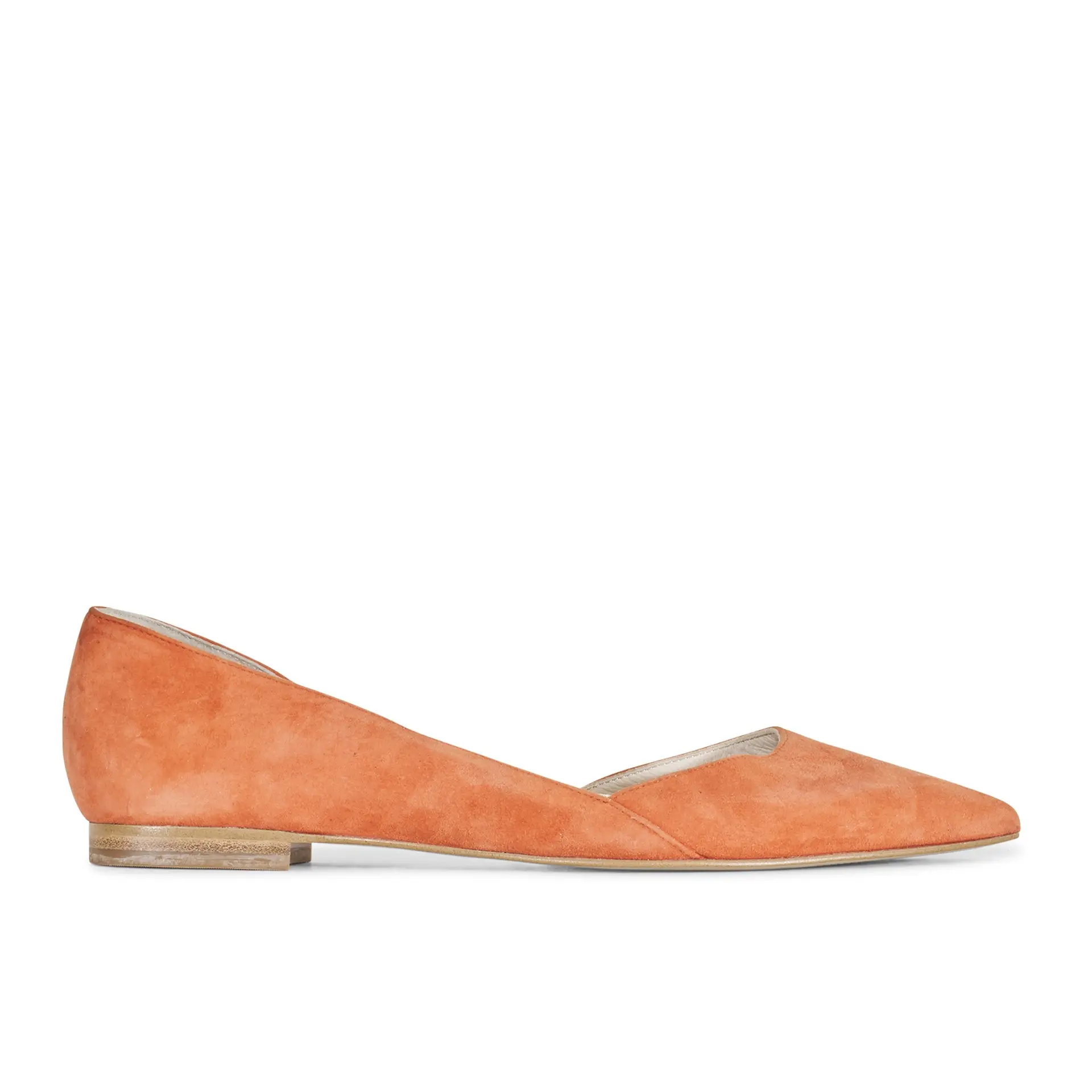 Preowned Marc Fisher 40 IT Orange Suede Flat Never worn