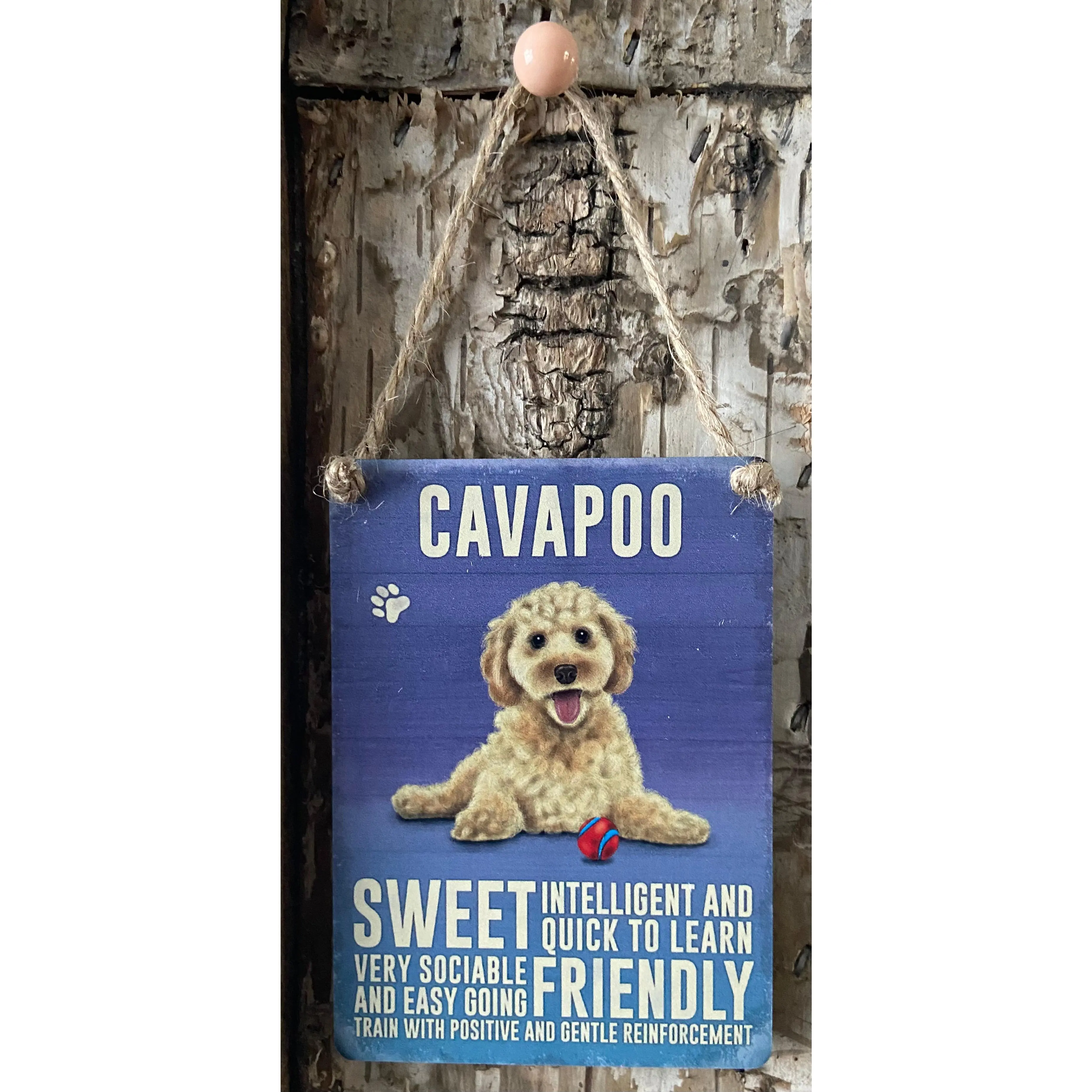 Cavapoo Mini Metal Dangler Sign