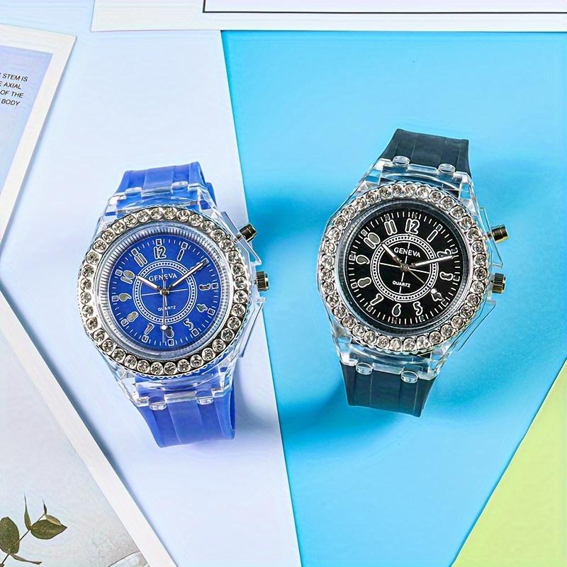 Product Introduction of New Luminous Student Electronic Watch for Teenagers, Junior High and High School Students, Electronic Watch with Rhinestones, Candy Color, Couple Watch, New Year Gift 166 4