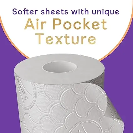 Andrex Ultimate Quilts Toilet Paper 9 Rolls, Air Pocket Technology for Soft, Thick Sheets -Pack of 9 Quilted Toilet Rolls, FSC Certified 3