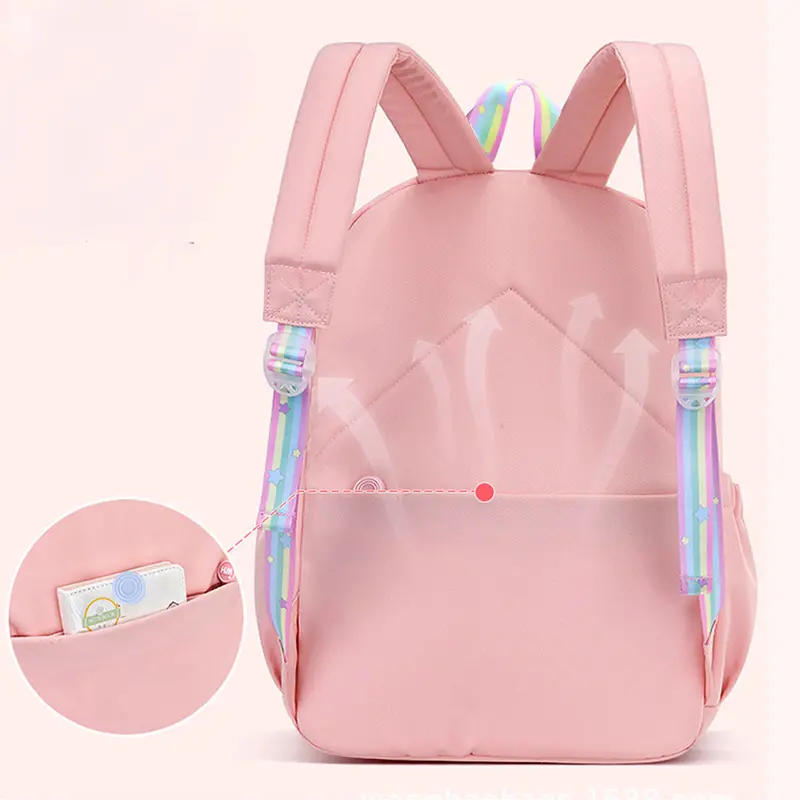 Water Resistant Children School Bags for Girls Primary School Backpack Schoolbag for Kids - Purple+Pink 6