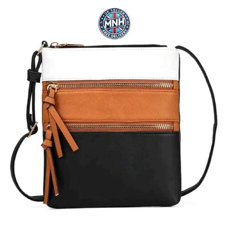 Ladies Leather Crossbody Messenger Bag with Zipper for Women 1
