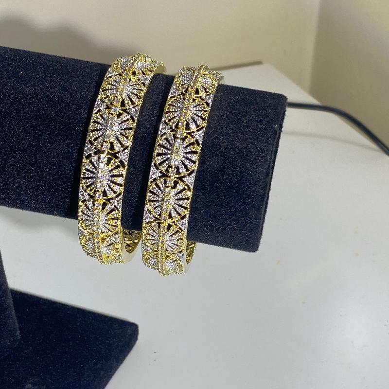1ct authentic asian gold and silver 2 piece bangle 1