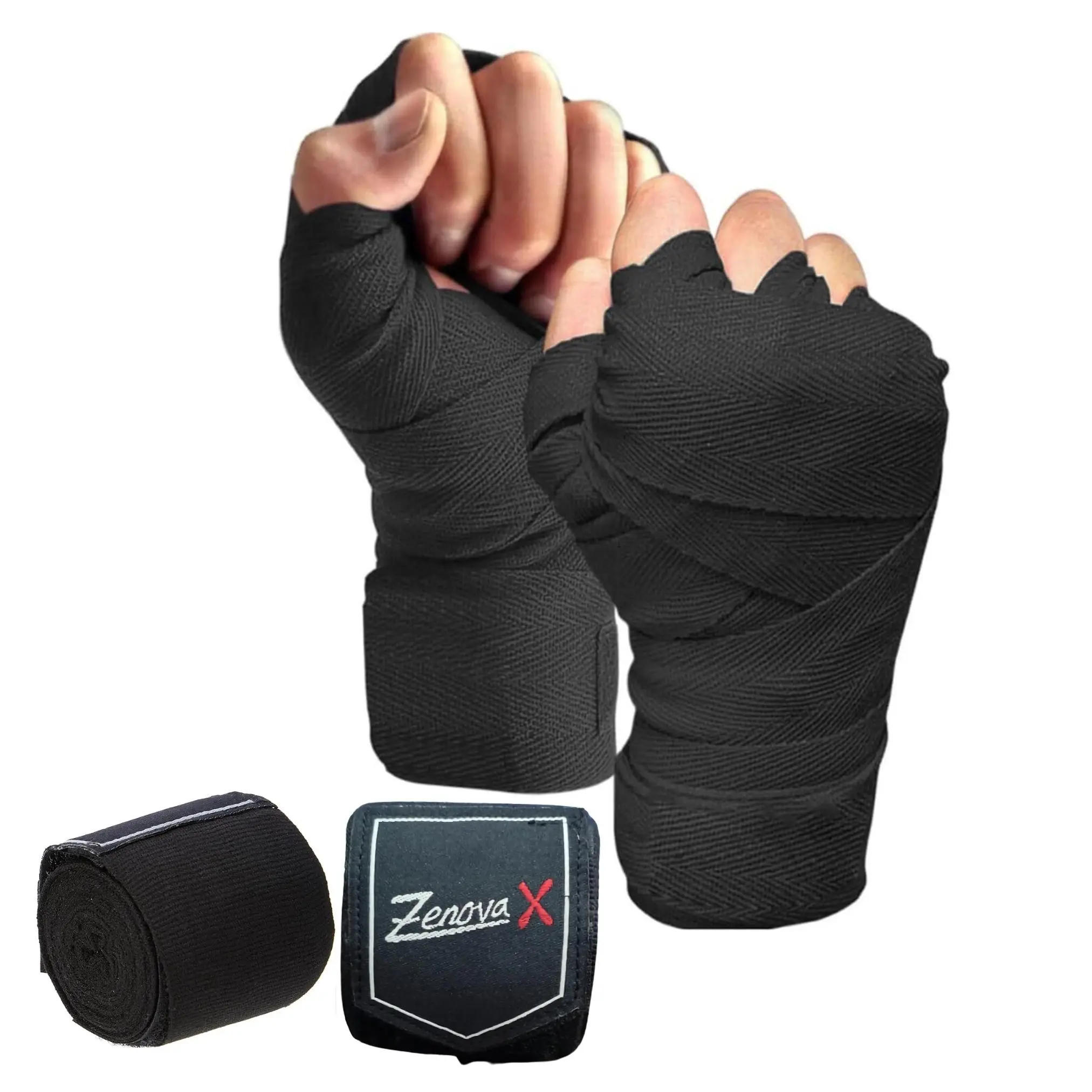 ZENOVA X Boxing Wraps, Elasticated Wraps For Boxing, Martial Arts Hand Wraps, Men & Women Boxing Hand Wraps, MMA, Muay, Thai, Kickboxing, Punching Bag Training Hand Wraps Boxing, Boxing Equipment gel
