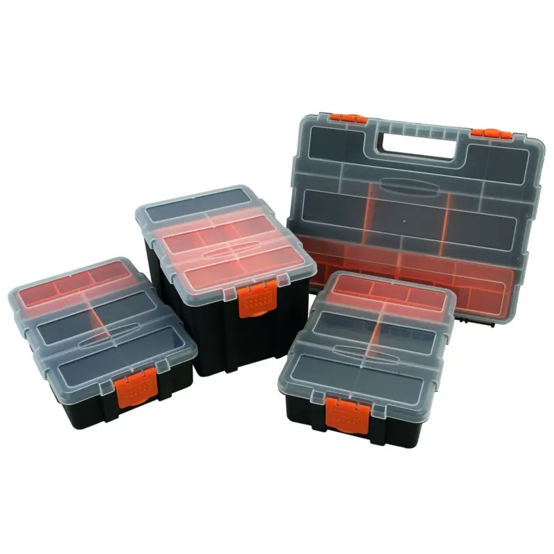 4pc Compartment Storage Box Organiser Case Set Screws, Nails, Nuts, Bolts, Craft 2