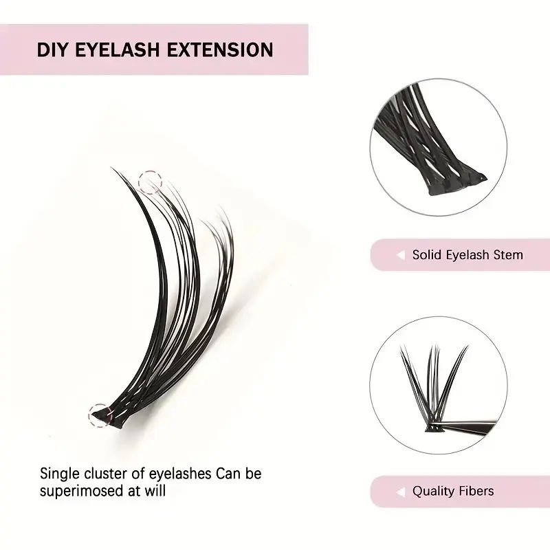 200pcs Clusters Individual Cluster Lashes DIY Lash Extension 8-16mm Wispy Cluster Lashes Thin Band Crosscriss Natural False Eyelashes Fluffy Makeup 8