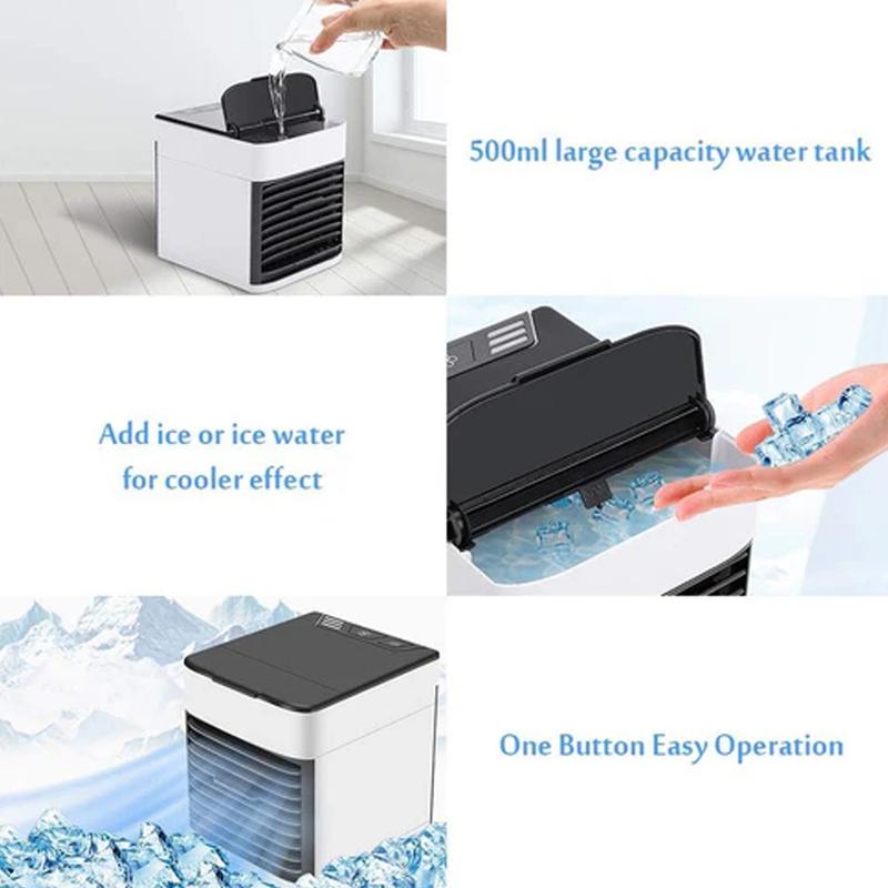 YORKSHIRE HOMEWARE Mini Air Conditioning Unit Desktop Cooling Fan Low Noise Cold Water Portable Adjustable 3 Speed Home Cooler With LED Night Light Ideal For Office Tent Bedroom 5
