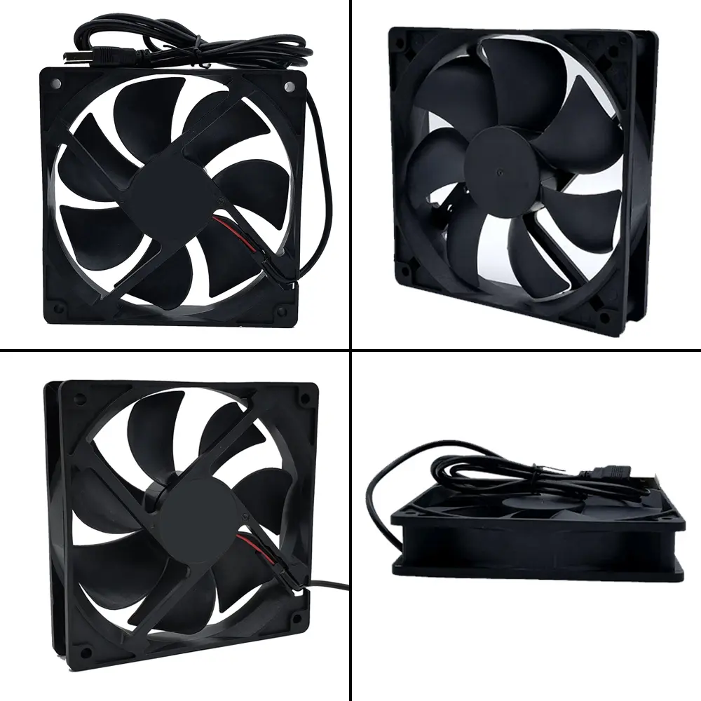 2PCS  12cm DC 5V USB Cooler Black Silent Cooling Fan For Desktop PC Computer Case