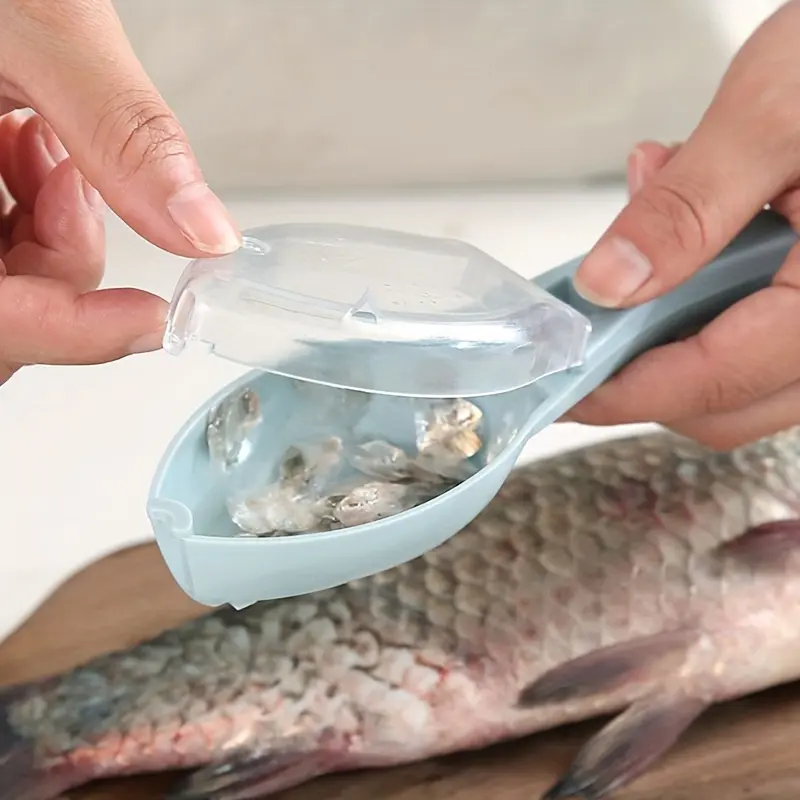 RISELDAJOR   1PCS Efficient Fish Scaler Brush, Your Ideal Kitchen Tool for Swift Fish Scale Removal - A Quick & Easy Scraper for Thoroughly Scouring and Peeling Fish Skin.
