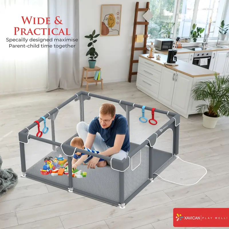 Baby Playpen for Infants and Toddlers - 129x129cm Safe and Portable Play Pen for Babies, Ideal for Indoor and Outdoor Use  ####FREE SHIPPING#### 1