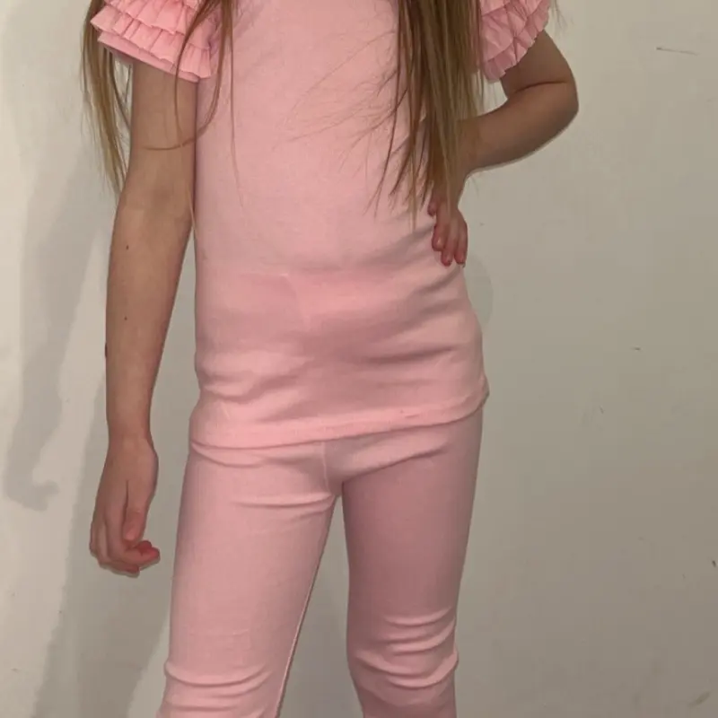 Girls Strawberry Pink Ruffle Set - Perfect for Summer