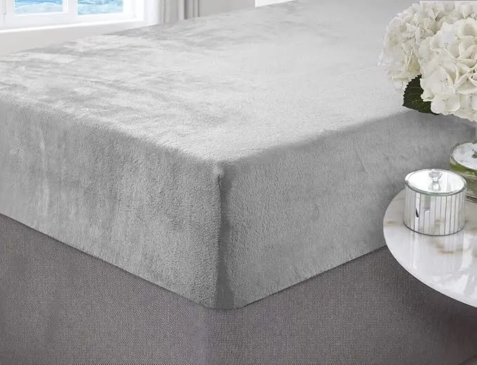Brit House Coral Fleece Fitted Bed Sheet 30cm Deep, Premium Quality Mattress Cover Protector, Wrinkle Resistant Bedding, Luxury, Breathable Fabric, Easy Care, Machine Washable 5