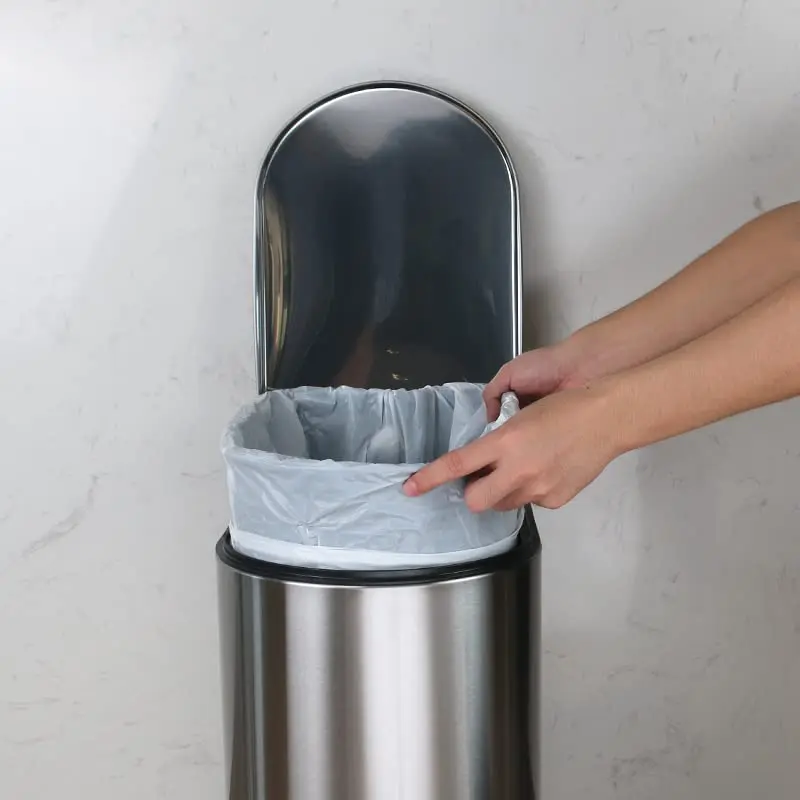 VR7 Stainless Steel Kitchen Recycling and Waste Bin with Lid & Steel Pedal 40L Bathroom Dustbin Removable Inner Basket Rubbish Bin Kitchen - Office - Bedroom - Livingroom Garbage bins for kitchen 2