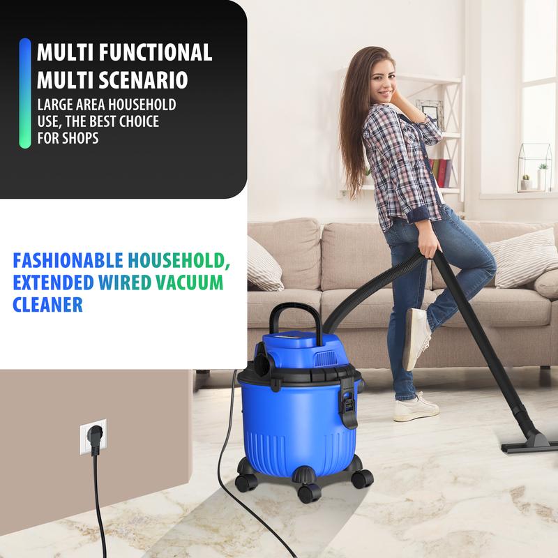3-in-1 800W Wet & Dry Vacuum Cleaner, 3 Functions (Dry/Wet/Blow), >16kPa Powerful Suction, 15L Capacity, HEPA Filter, with Swivel Wheels for Easy Mobility, Ideal for Carpets, Home, Shops, Office, Cars, Large Areas & Commercial Cleaning! vacuuming 4
