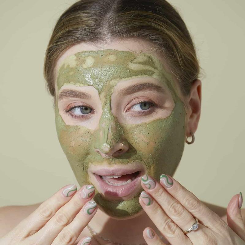 PERL French Green Clay Mask & Calming Mask Oil Set - Deep Cleansing Solution for Smoother Skin Repair 6