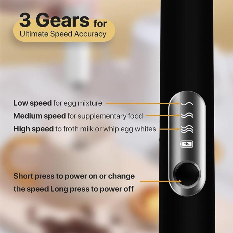 ⭐[Delivery In 2-3 Days]⭐Rechargeable Electric Milk Coffee Frother Whisk Egg Beater Handheld Frappe Mixer 7