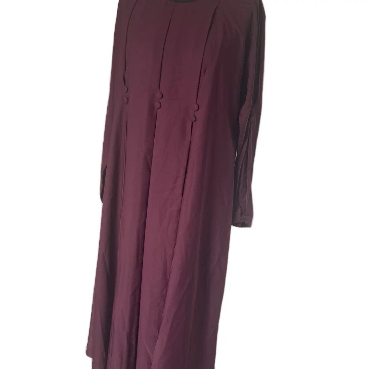 Maroon button abaya no scarf