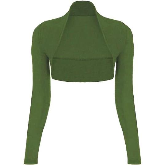 Ladies Cropped Long Sleeve Plus Size Bolero Shrug Womens Plain Open Front Cardigan Crop Top Shrug 7