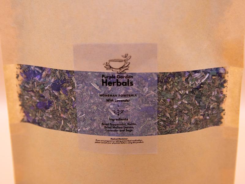 Purple Garden Herbals Wombman Powermix Herbal Blend - 60g loose leaf pouch 1
