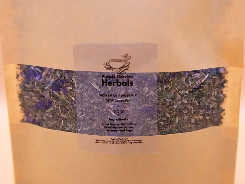 Purple Garden Herbals Wombman Powermix Herbal Blend - 60g loose leaf pouch 1