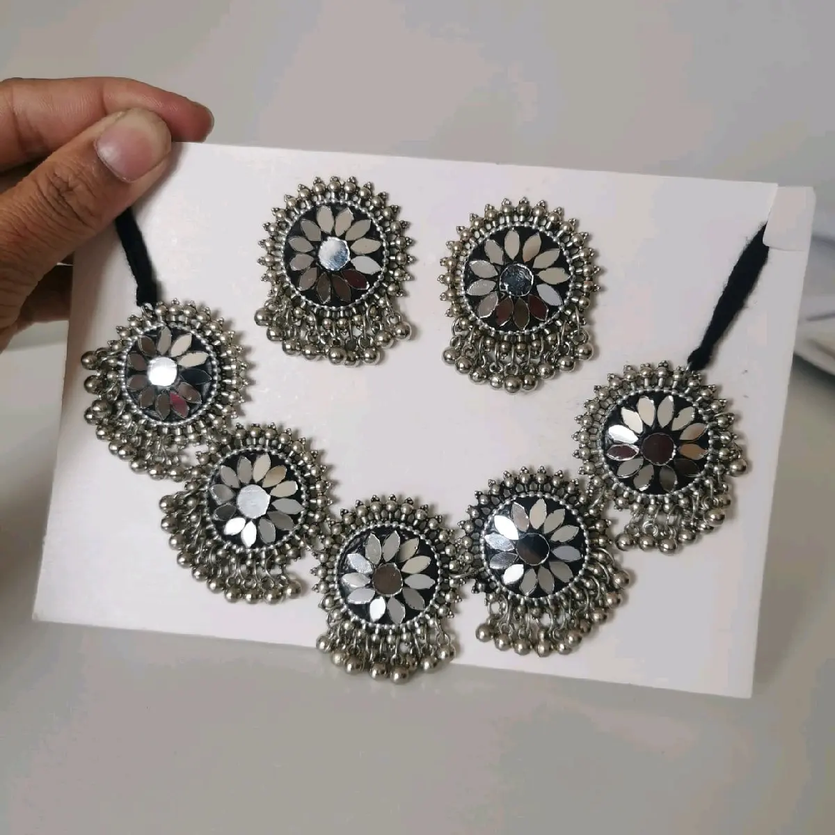 Mirror Chuker set .Oxidised Mirror chuker set(502)
