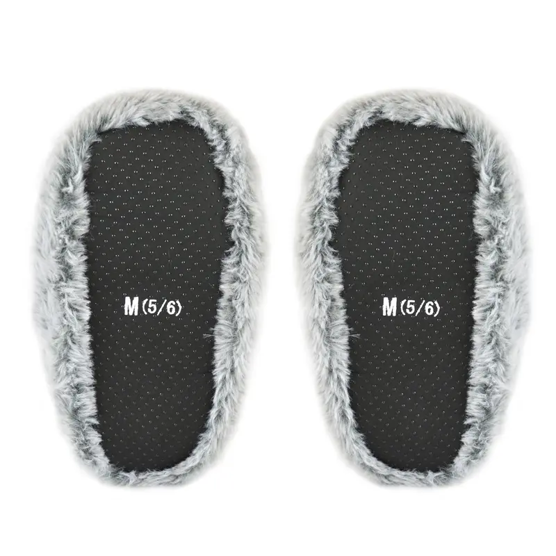 Ladies Novelty Plush Grey Sloth Slippers 5