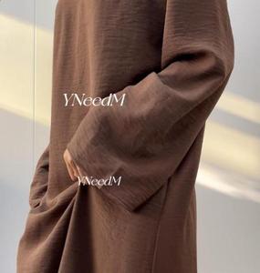 Solid Color Slightly Wrinkled Muslim Slip Inner Abaya MS111#