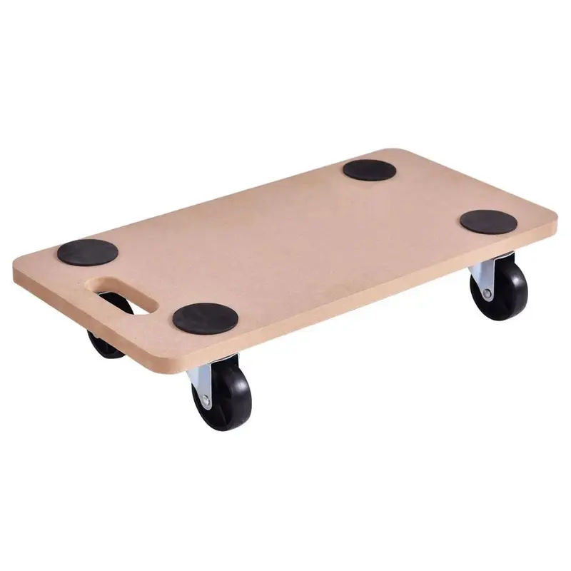 200KG Dolly Cart Trolley Wooden Wheeled Moving Platform with 4 Castors Barrow 0