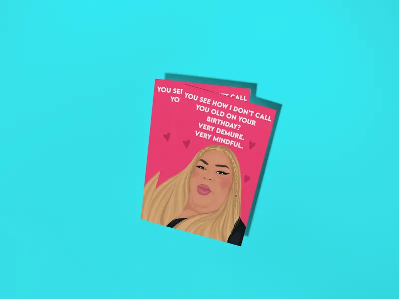 Very Demure, Very Mindful Birthday Card - Tik Tok Birthday Card Funny Tik Tok Gift Demure Mindful Cutesy Funny Meme Greeting Card For Bestie 4