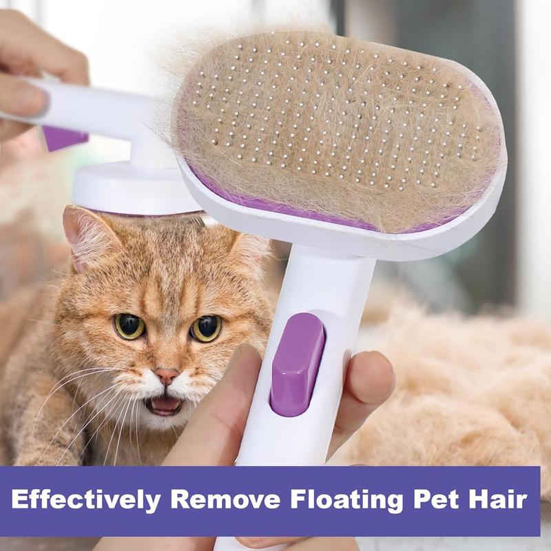Self-Cleaning Cat and Dog Brush: One-Click Slicker for Effortless Shedding Control 2