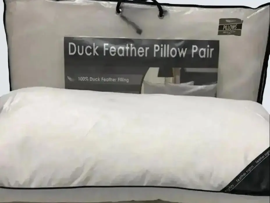 Sleepy Willows Genuine Nights Soft 100% Duck Feather Pillows - Pack of 2 for Medium Mattress Feel