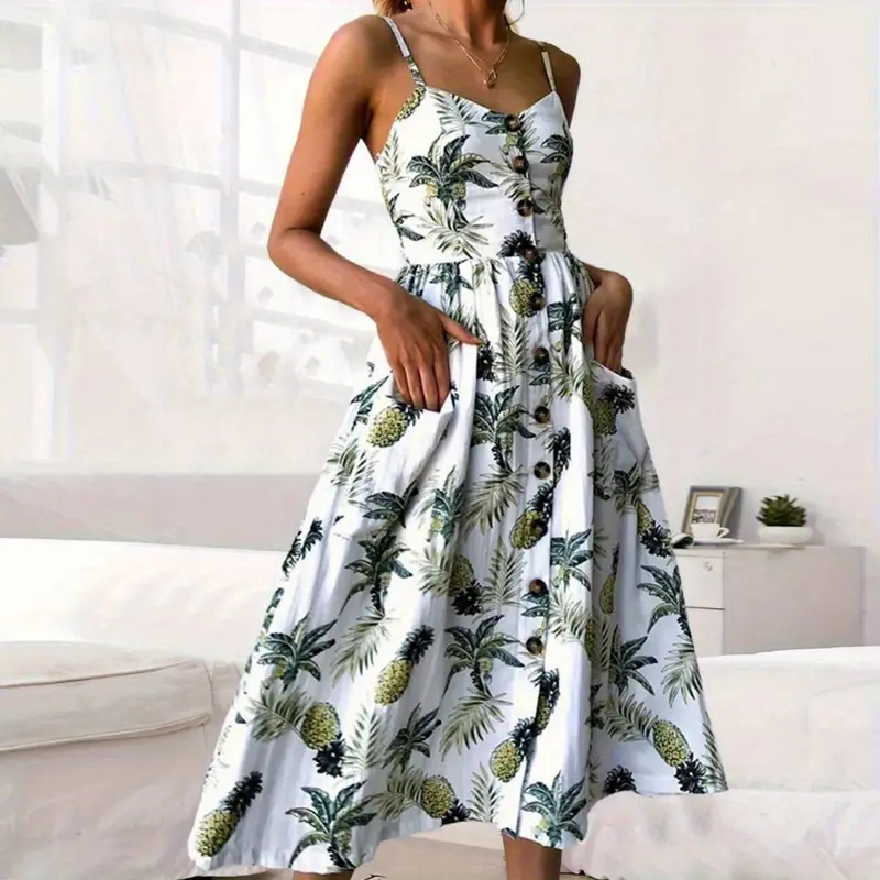 Bugudog-Womens Strappy Sun Dresses Summer Beach Midi Dress Plus Size 6-20 Holiday Casual Womenswear Comfort Blue Stripe 7