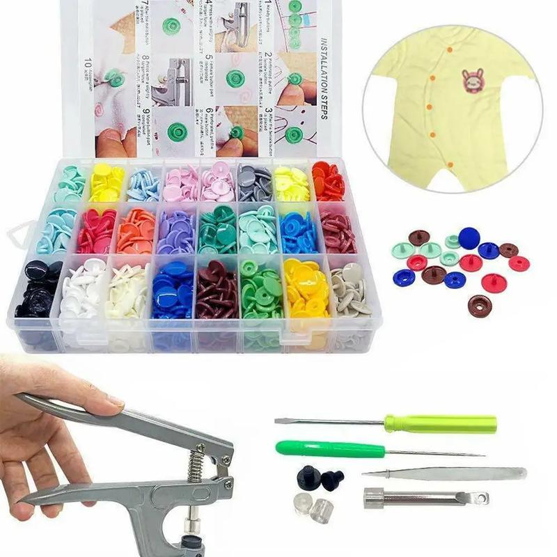 360pcs 24 Colours T5 Plastic Buttons Stubs Fastener KAM Snaps Snap Pliers Plastic Snap Buttons Fasteners for Sewing, Clothing,Diaper, Bibs and Crafting DIY Clothing 7