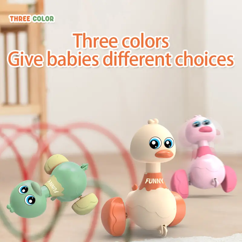 Baby Toy Swing Duck Toy Cartoon Press Vehicles Glide Animal Inertia Pull Back Cars Early Education Toys for Toddlers Boys Girls 2