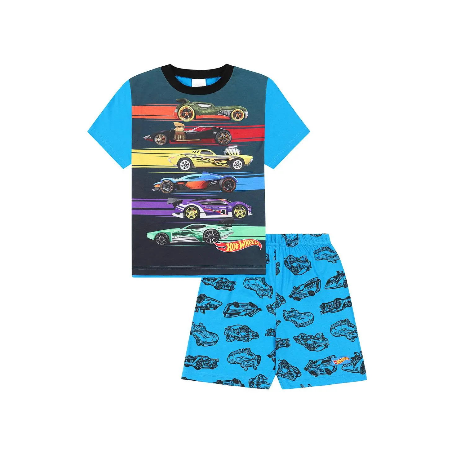 Boys Hot Wheels Cars Blue Short Pyjamas
