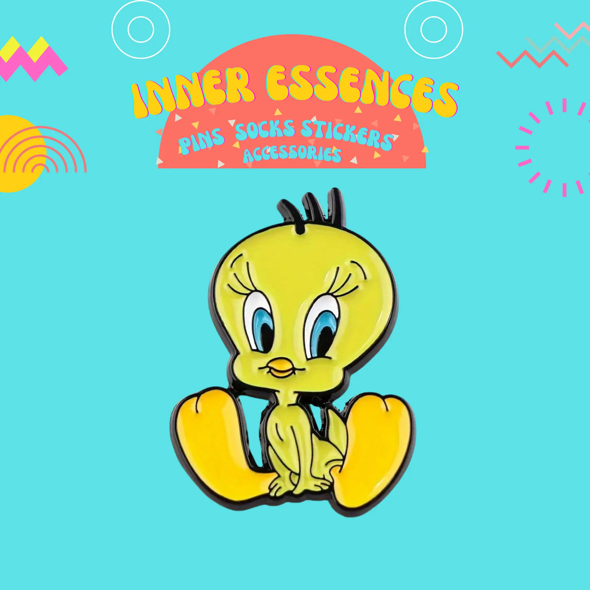 Tweety Bird Retro Loony Toons Classic Cartoon Pin - Clothing Accessory Lanyard Decor NHS Teacher Staff Badge