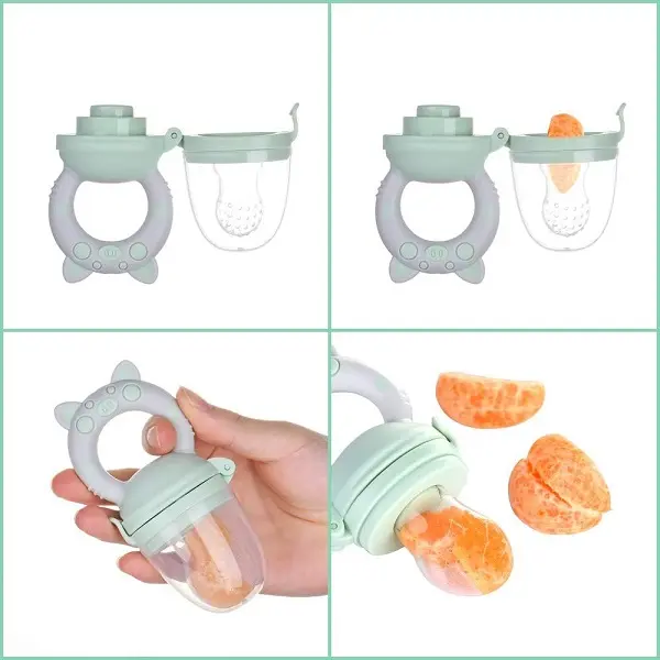 Baby Fruit Feeder Pacifier Set with 7 Silicone Sacs (3 Sizes- S, M, L) 2