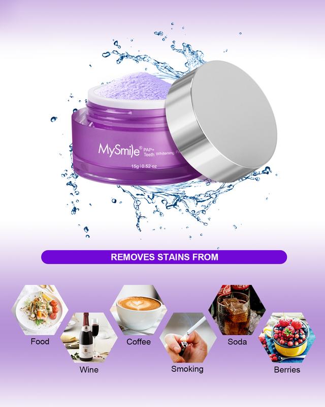 MySmile PAP Natural Mint Non-Sensitive Teeth Whitening Powder for Fresh Oral Care Brush Foaming 5