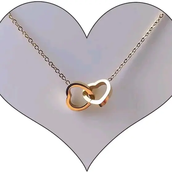Gold Broken Heart Best Friend Lover Couple Link Love Friendship Necklace Gift
