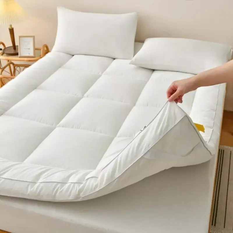 10cm Thick Foam Quilted Mattress Topper with Strong Elastic Bands and Premium Hollow Fiber Filling 5