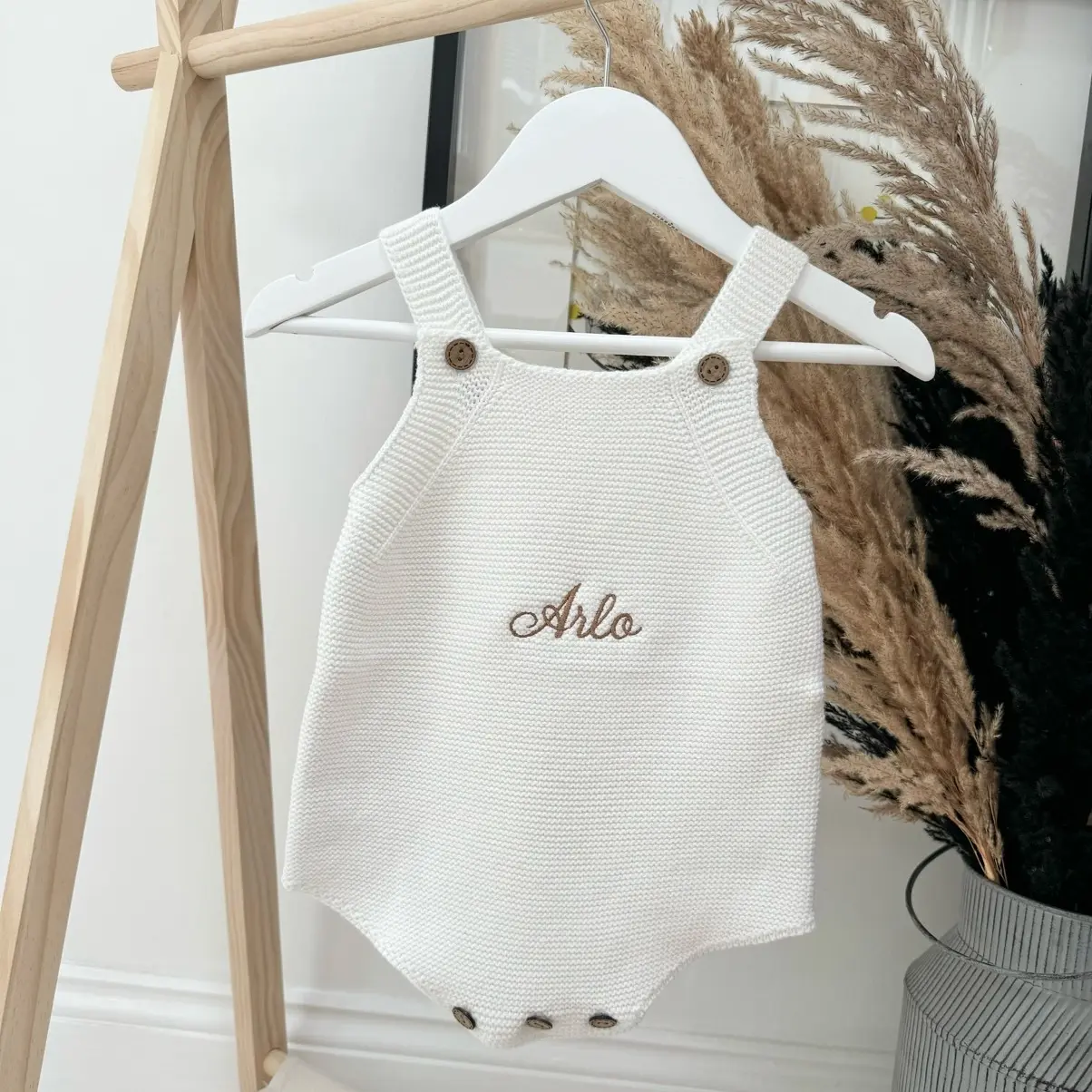 Personalised Embroidered Kids Romper - Available in 0-12 Months