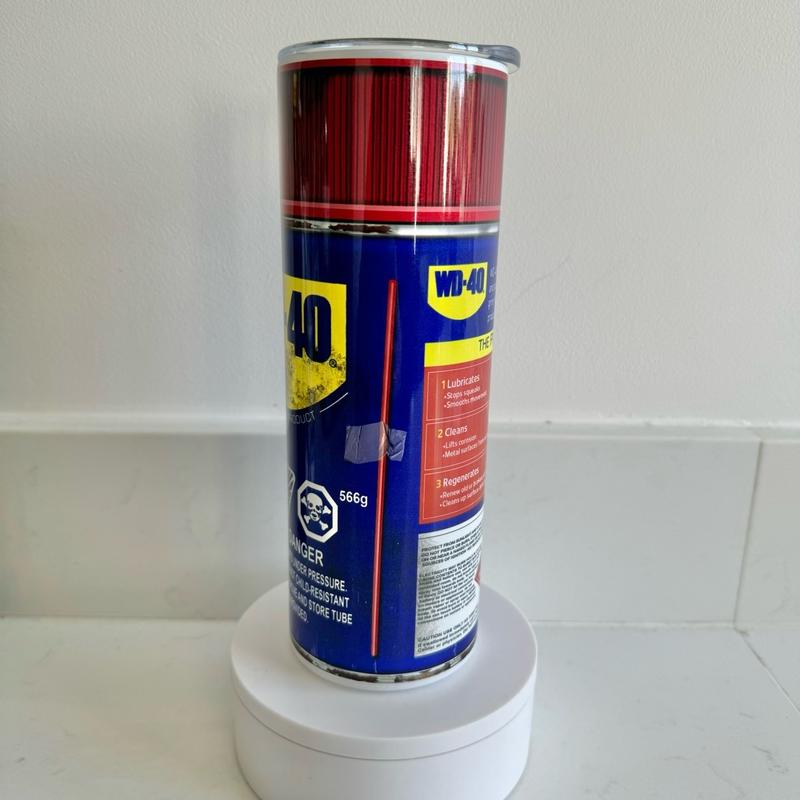 WD40 20oz skinny tumbler with straw and lid, double walled, stainless steel 3