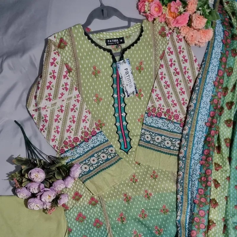 Readymade 3pc Fatima Designer Dhanak Sequence EMB With Wool Shawl 3 Piece Fancy Dhank Shirt With Wool Shawl 3 Piece Suit Embroidery Daman Bazo lace Border Matching Trouser Embroidered Long Sleeve Ethnic Shirt Matching wool Shawl Comfort Womenswear 5